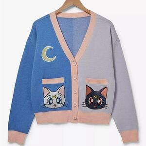 Pretty Guardian Sailor Moon Luna & Artemis Color Block Women's Cardigan BoxLunch